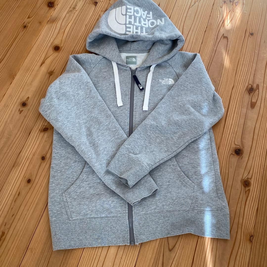 THE NORTH FACE ジップアップパーカー フードロゴ　Ｌ　グレー