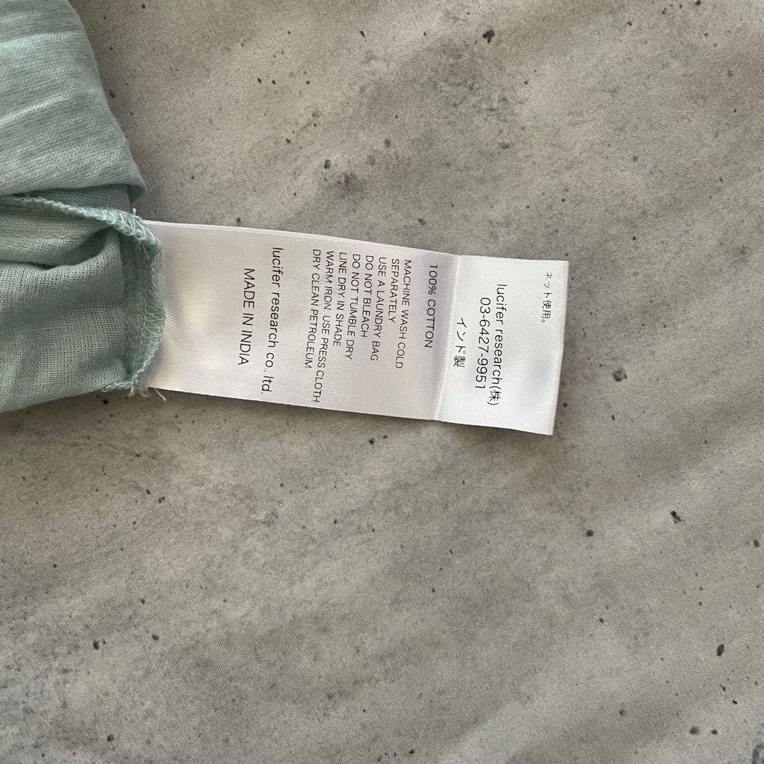 ヌキテパ コットンボイル カシュクール ギャザーロングワンピース ミントグリーン