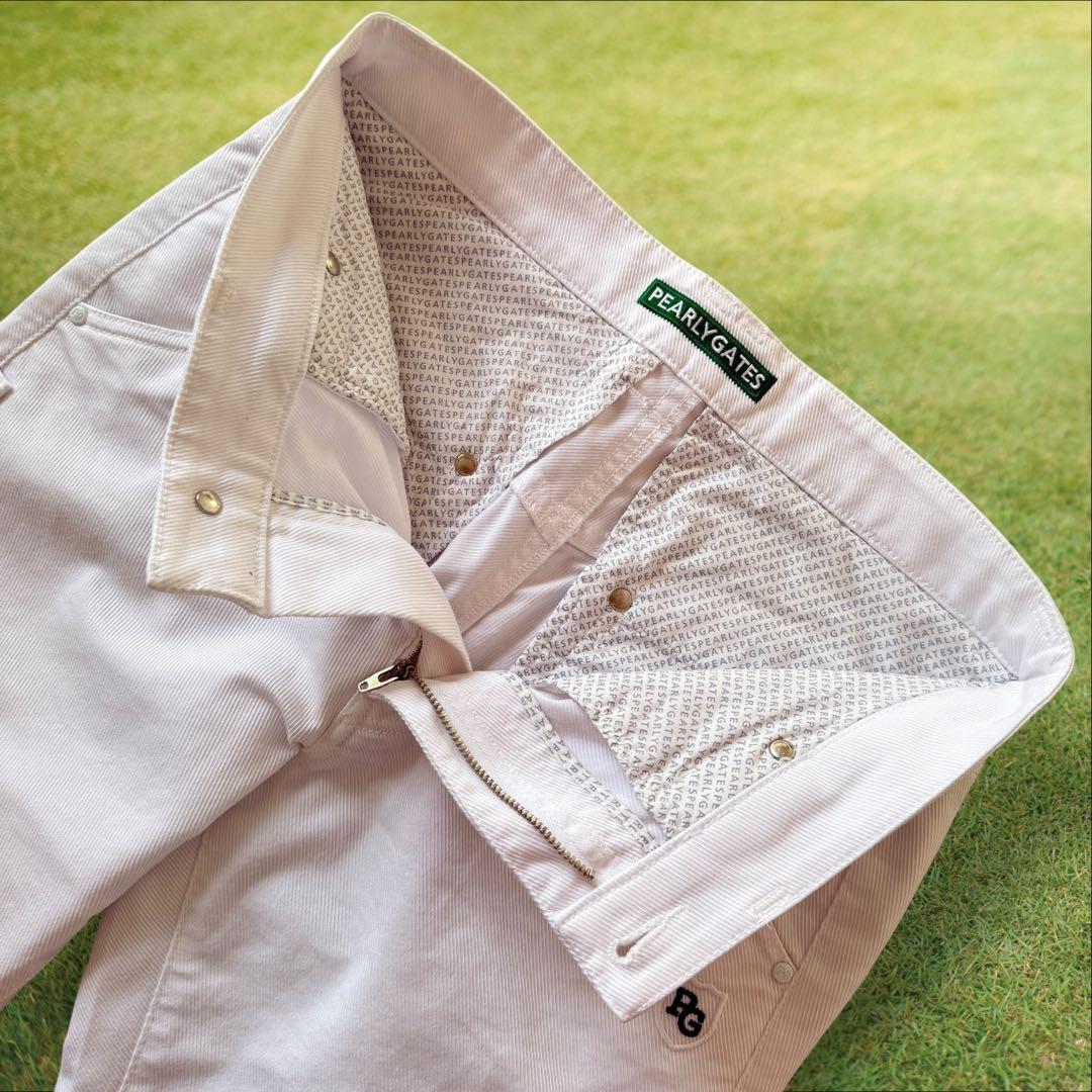 パーリーゲイツ　パンツ　白　ホワイト　3 S〜M相当　オールシーズン　地厚　美品