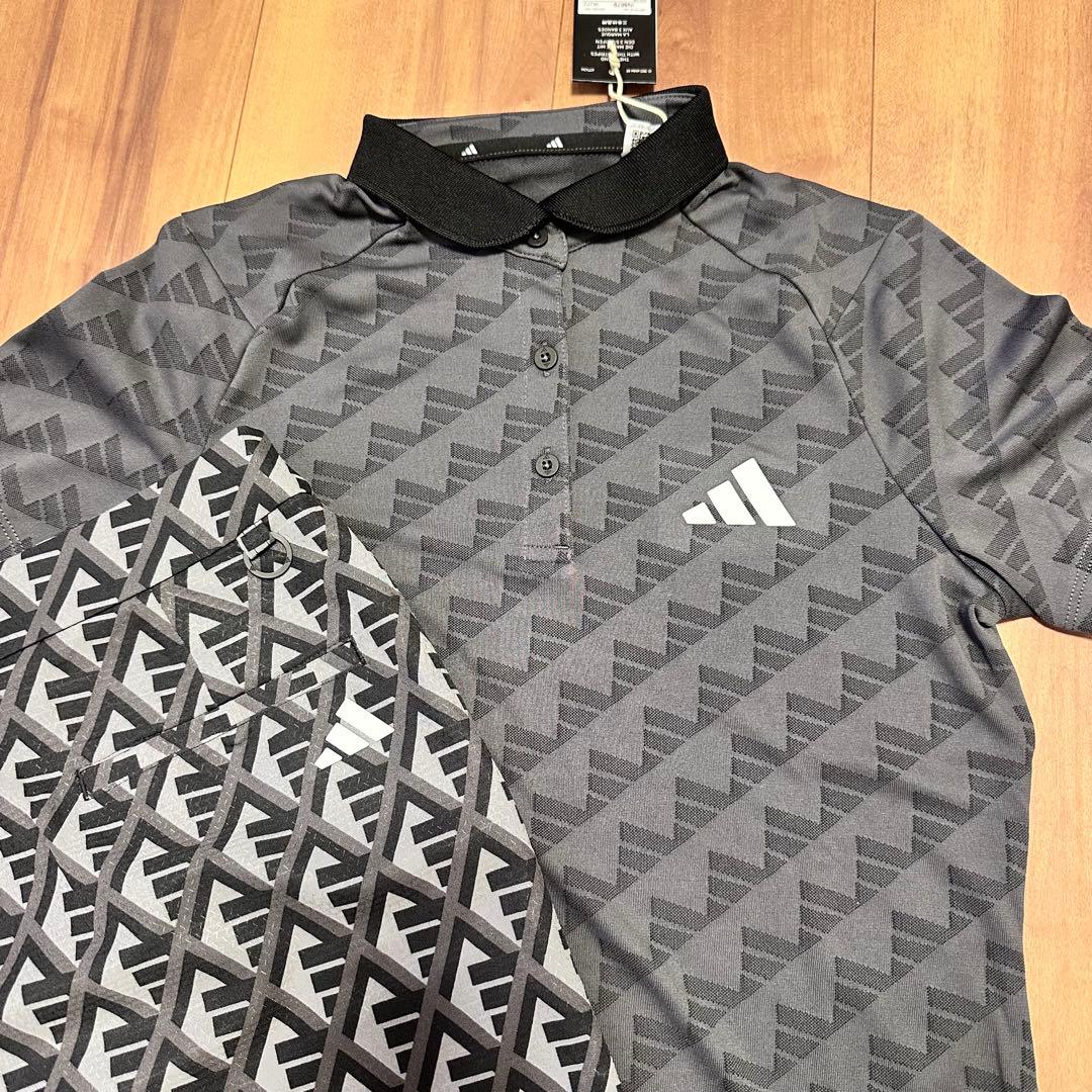 半袖ポロシャツ　スカート　セットアップ　春夏　吸水速乾　グレー×ブラック　新品S