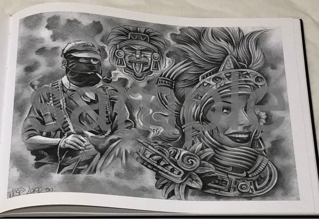 タトゥー　TATTOO 刺青 デザイン　下絵　チカーノ　フラッシュ【超入手困難】