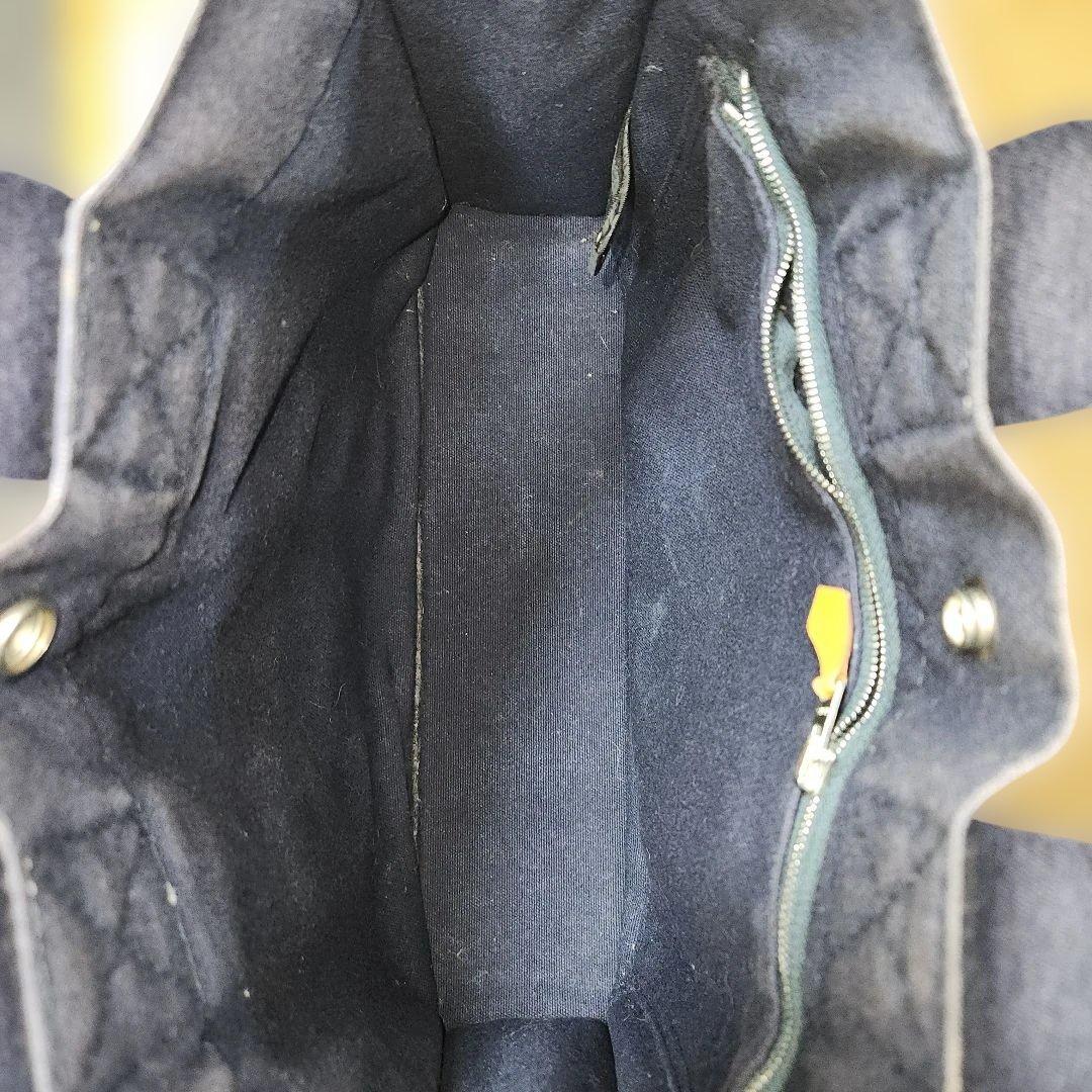 HERMES フールトゥキャンバスミニトートバッグ　ネイビー