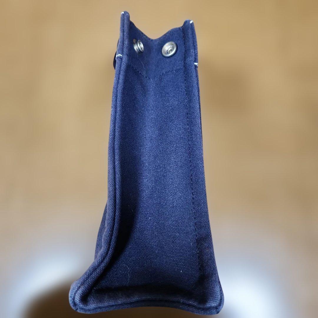 HERMES フールトゥキャンバスミニトートバッグ　ネイビー