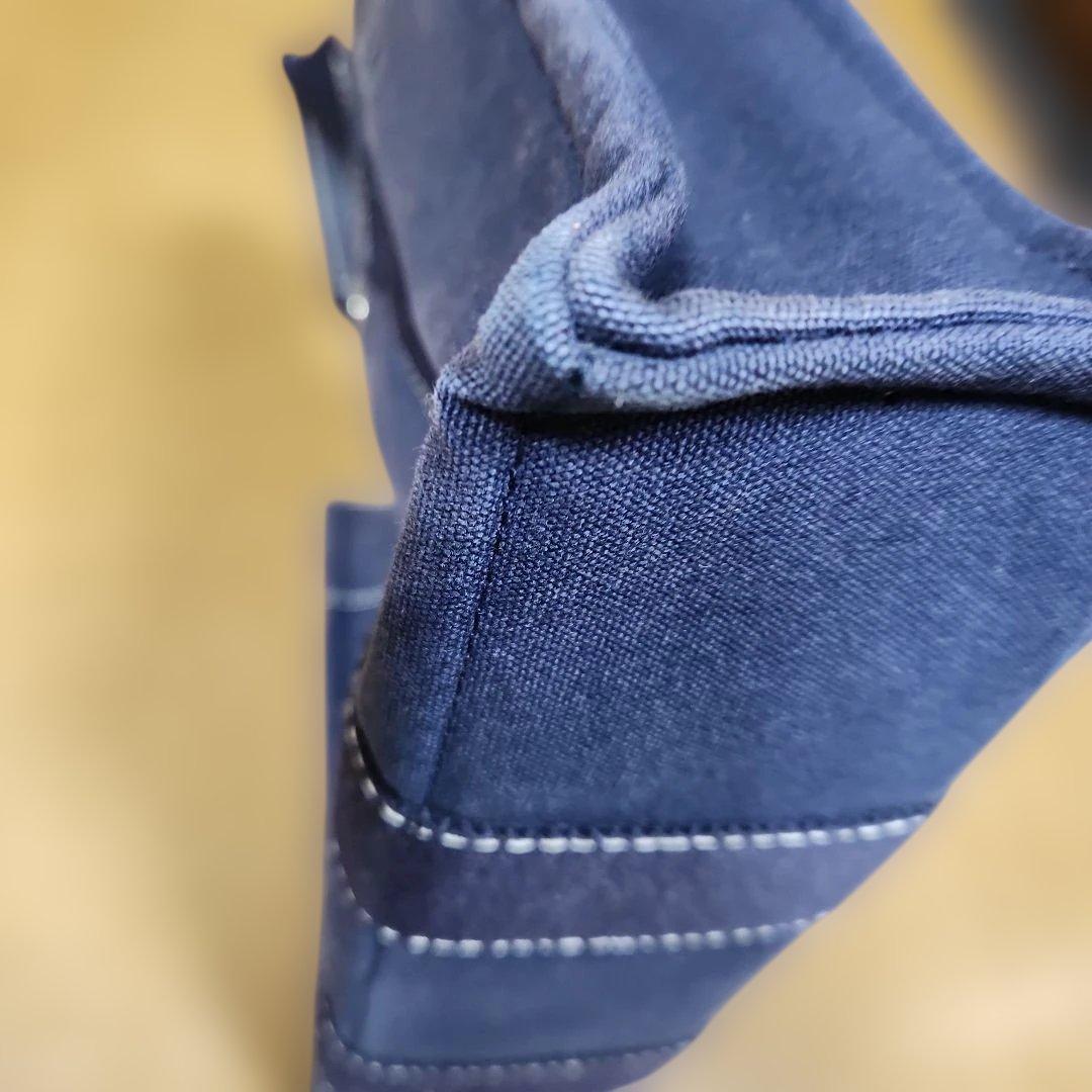 HERMES フールトゥキャンバスミニトートバッグ　ネイビー