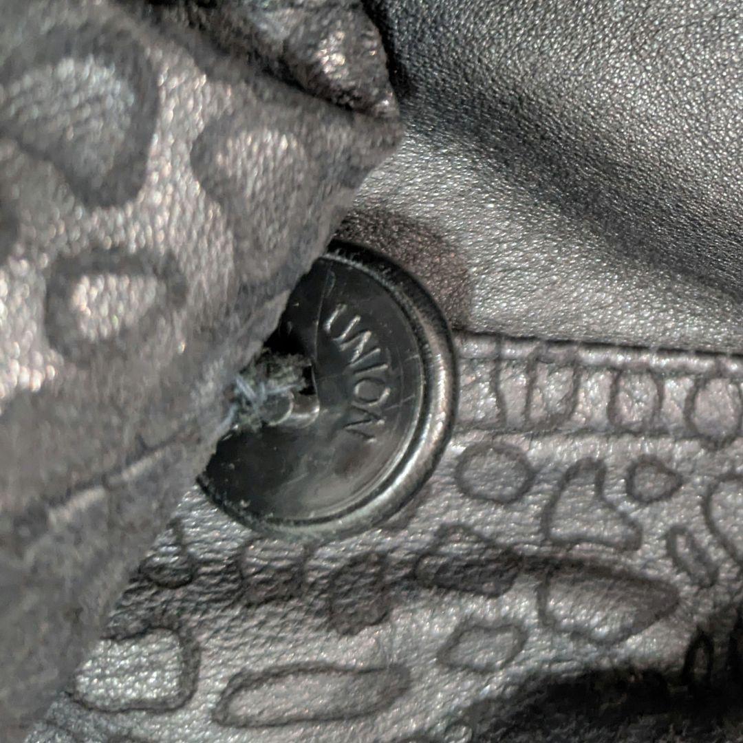 【上質】レザーギャングコート 本革 総柄切替 XL ロング丈 イタリア製レザー