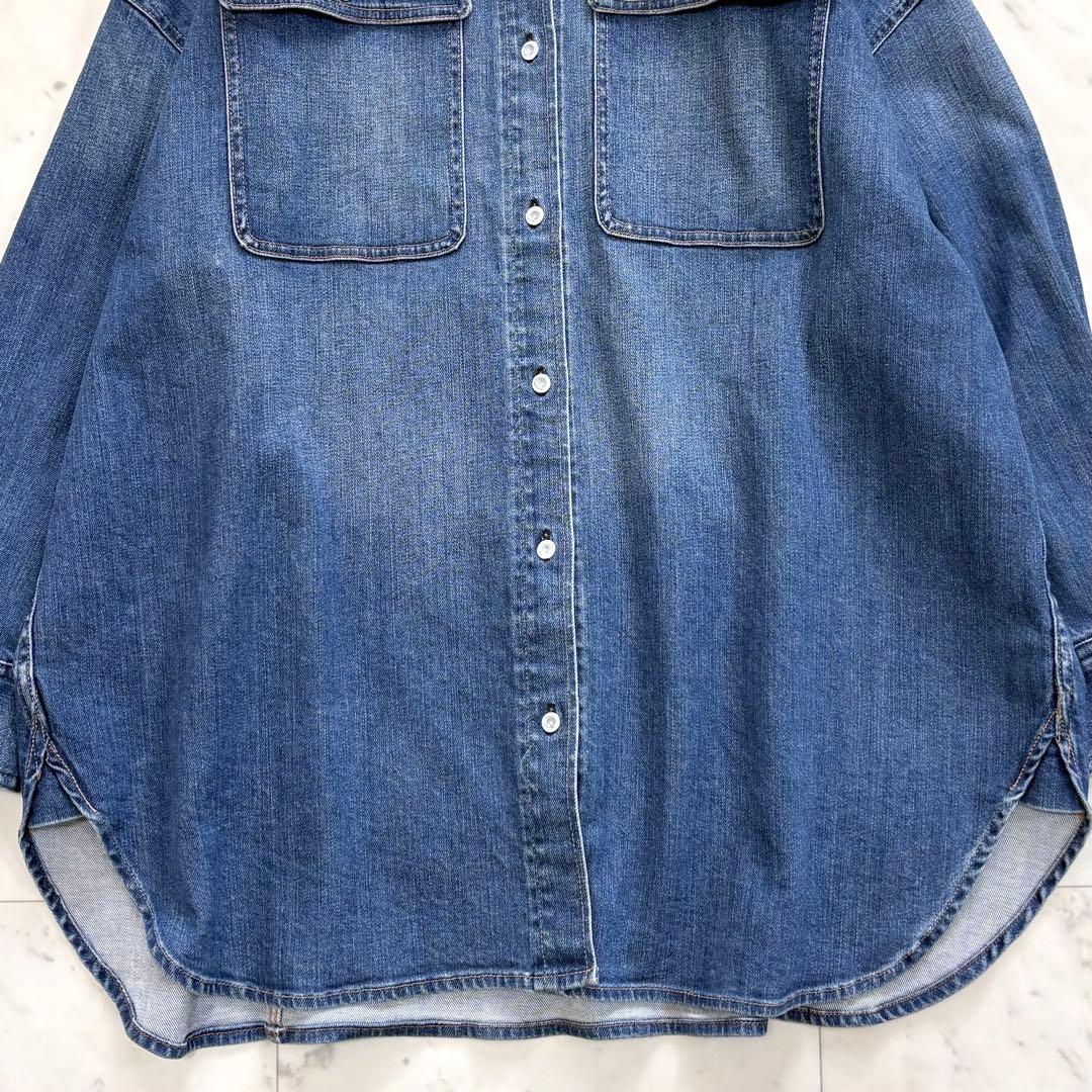 美品♪ヘルシーデニム　アーモンド　デニムシャツ　ゆったり　オーバーシルエット