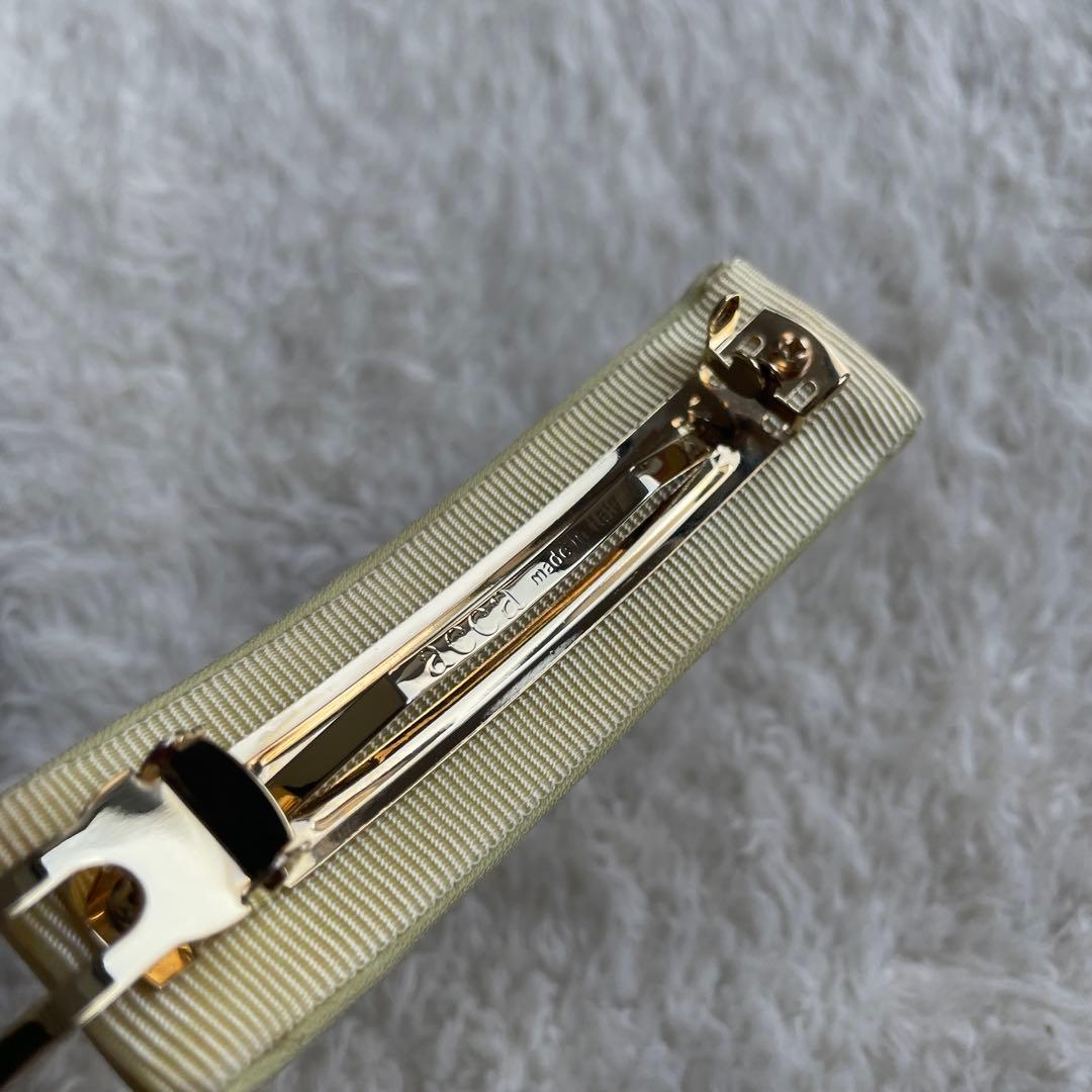 ACCA 希少★ イエロー パール バレッタ フラワー 黄色 花