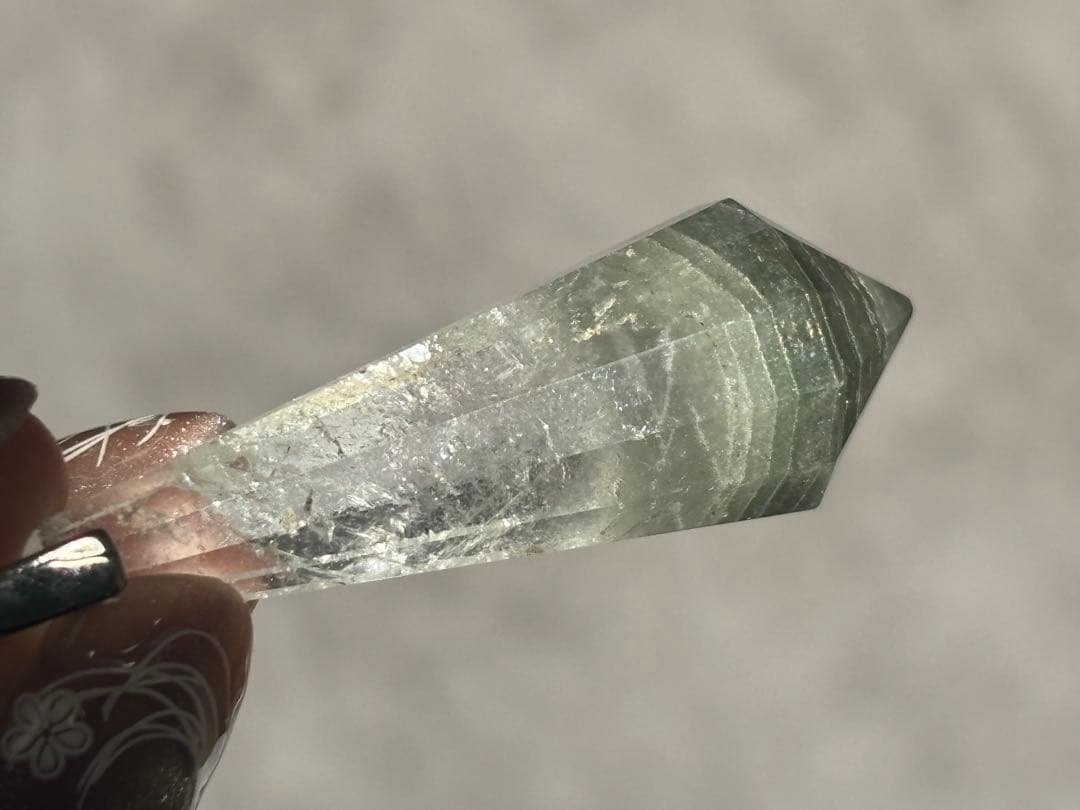 《グリーンガーデンクォーツ ペンデュラム＊千層ガーデン×シルバー色》