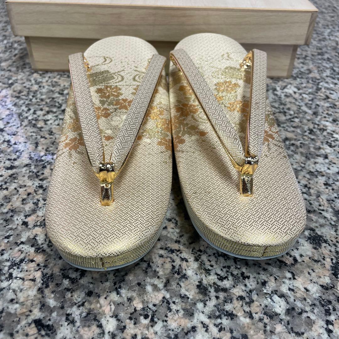 え*み様 佐賀錦 バッグ 草履セット Mサイズ ゴールド 和装 礼装 着物 和装