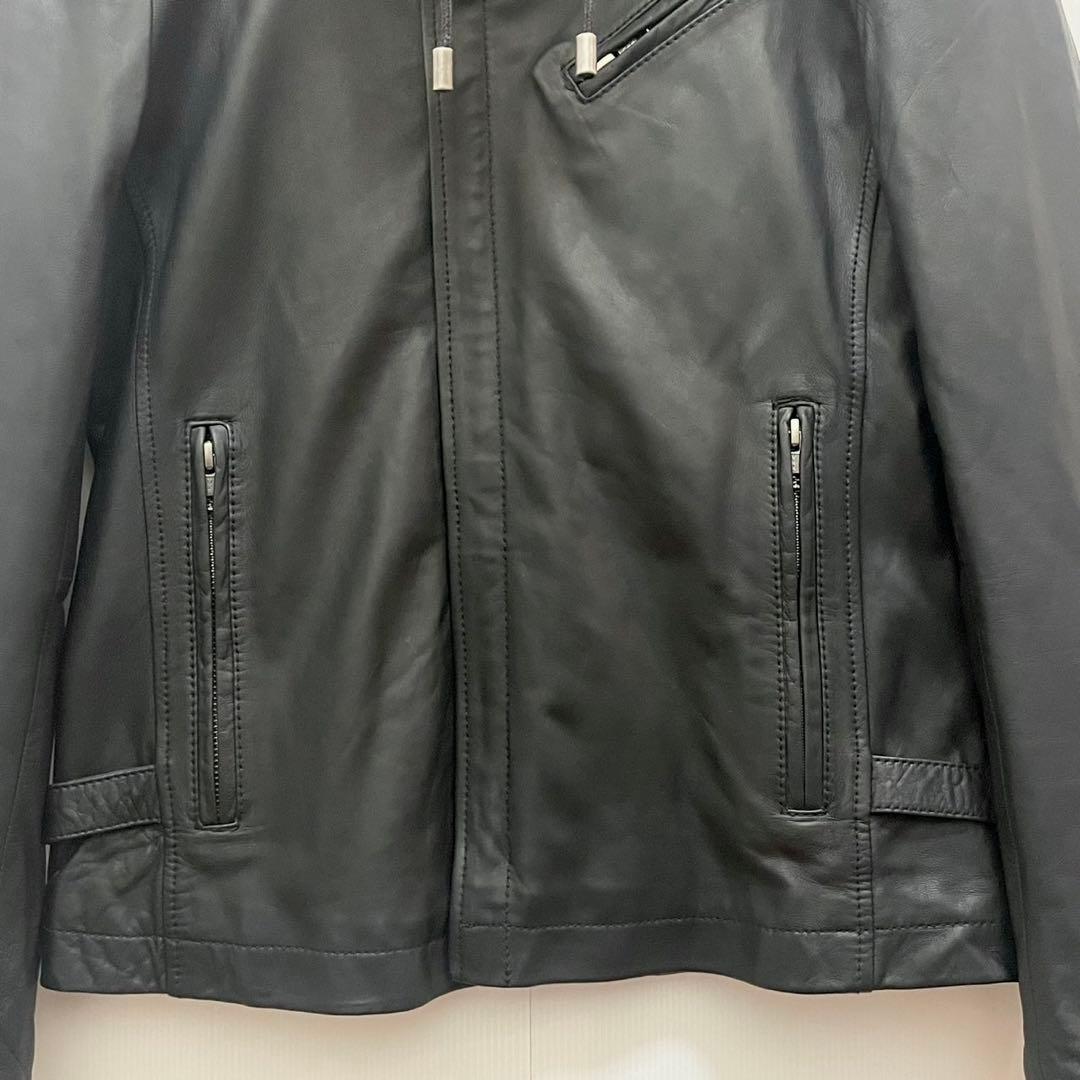 Haruf ハルフ レザージャケット 革ジャン メンズ 本革 フード付き 秋冬