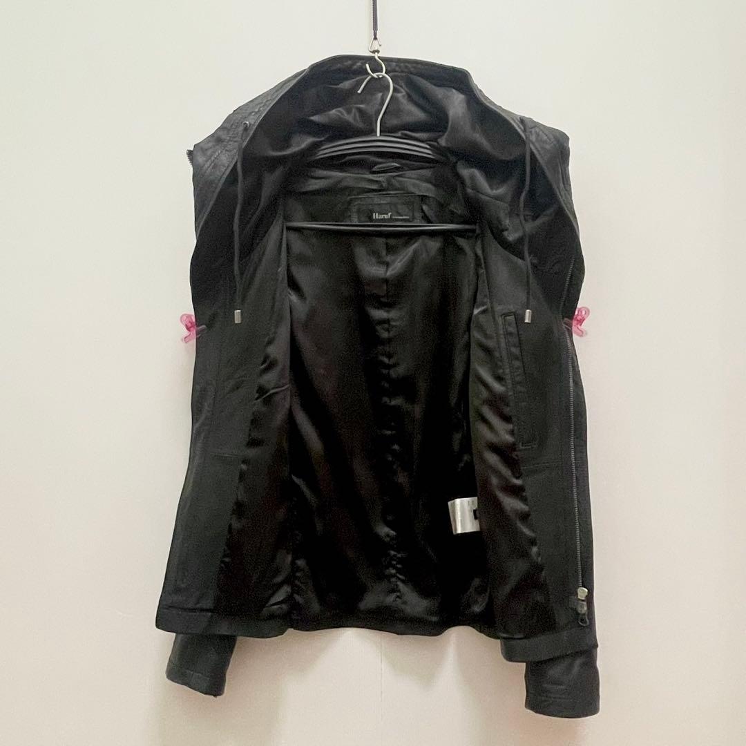 Haruf ハルフ レザージャケット 革ジャン メンズ 本革 フード付き 秋冬