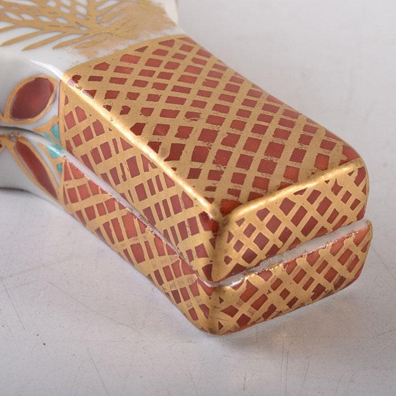 茶道具　京焼　高野昭阿弥作　色絵　羽子板　香合　共箱　V　8091