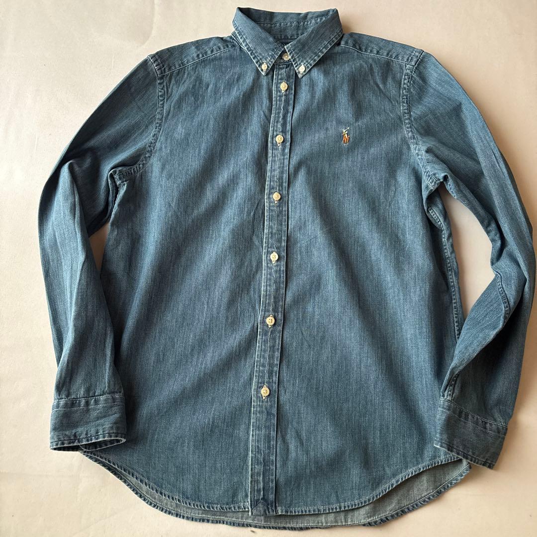 B3新品Polo Ralph Laurenシャンブレーシャツ長袖デニム(M)
