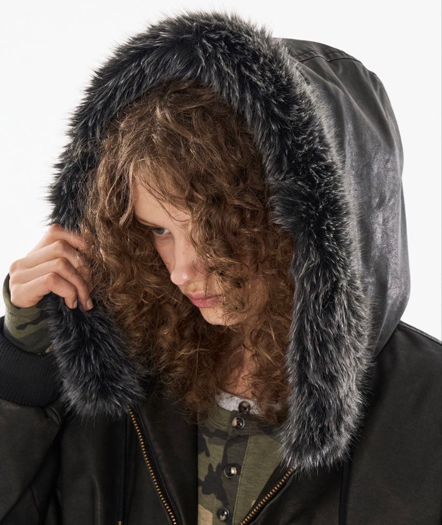 WISH FOR EVER ファージャケット ブラック