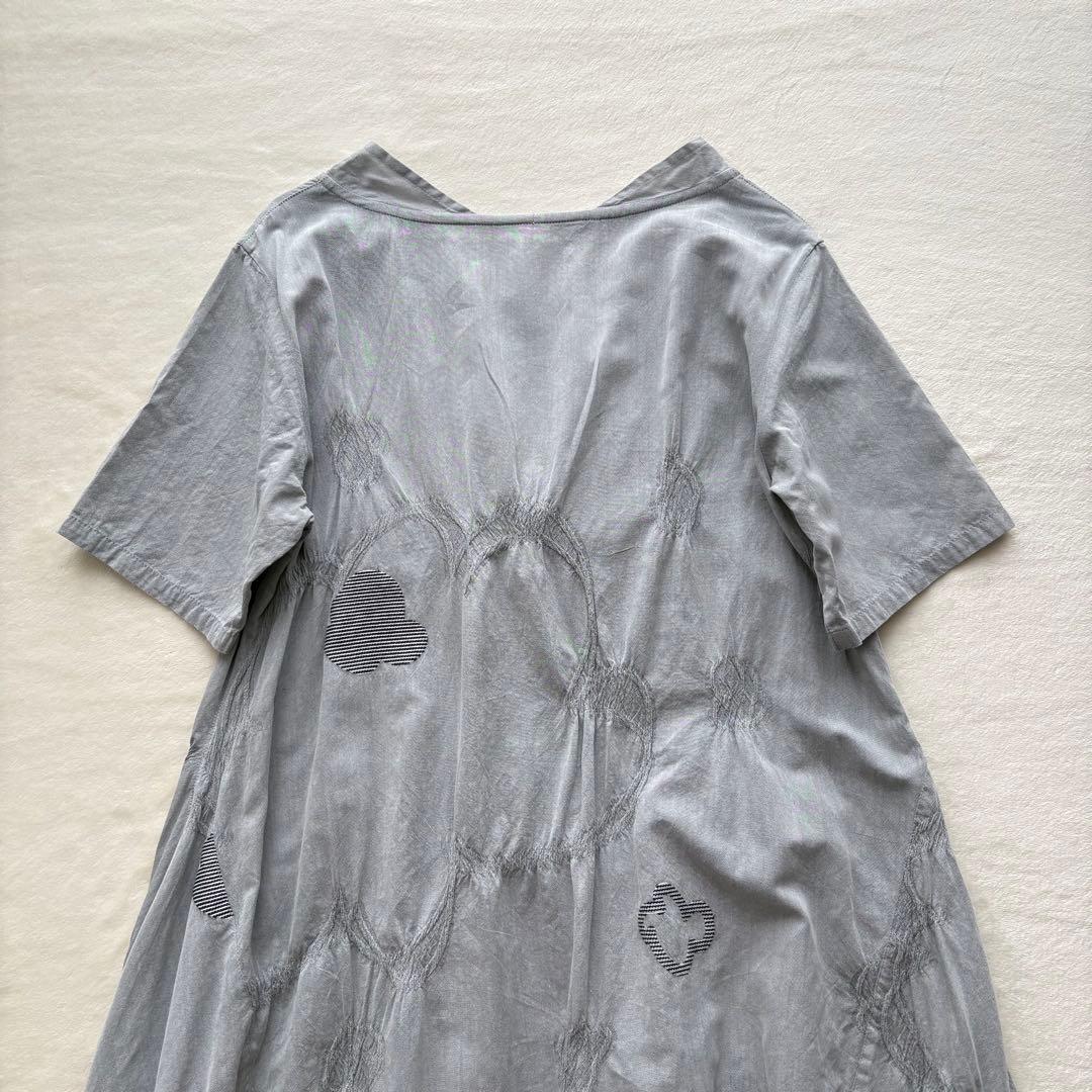 慈雨 ジウ 変形 刺繍 フレアワンピース 40 Lサイズ