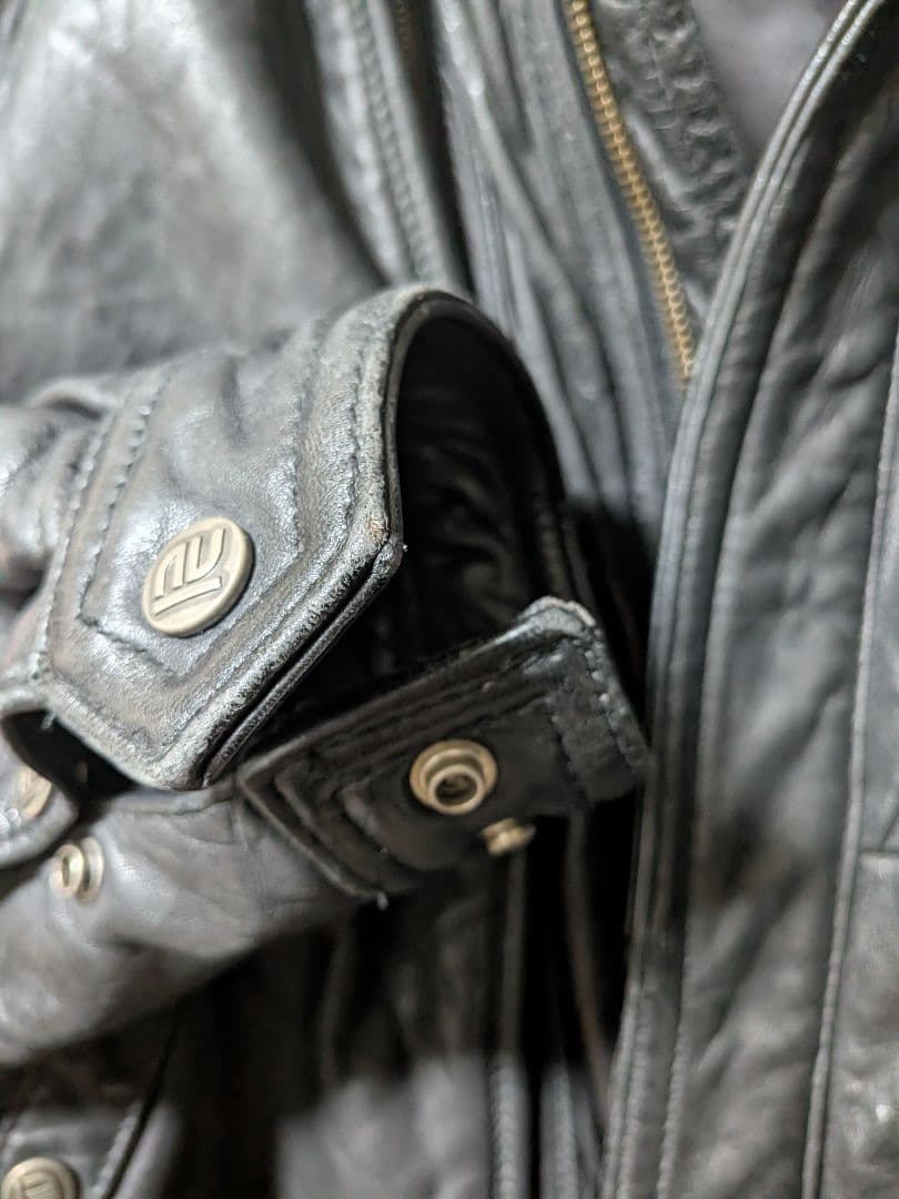 古着　ROBERT COMSTOCK y2k ブラックレザージャケット 襟付き