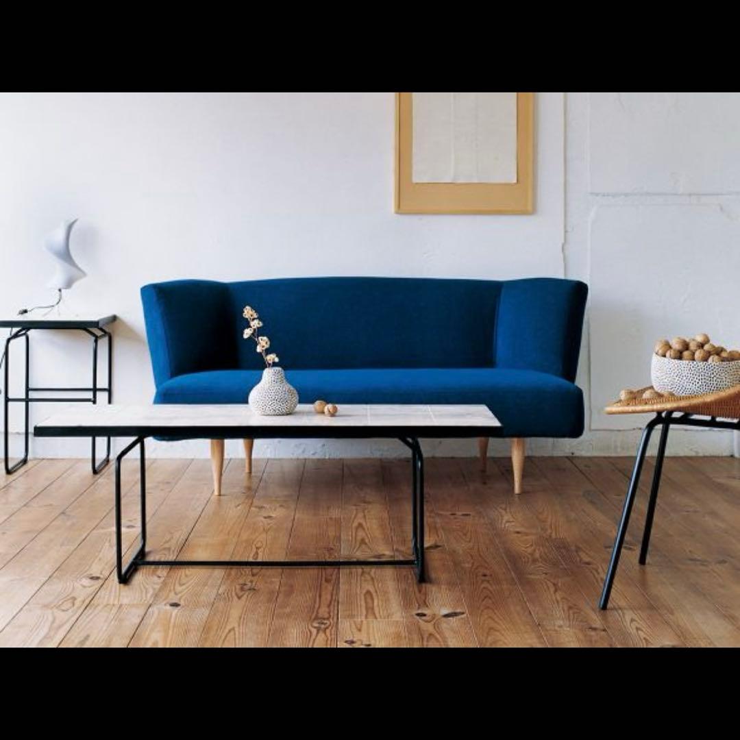 希少・廃盤品【IDEE】マクタンローテーブル 天然石天板 アイアン脚 110㎝