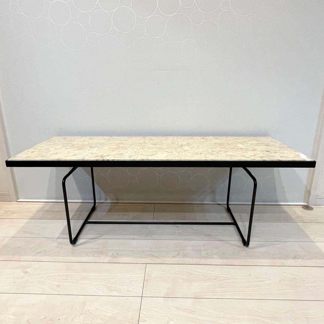 希少・廃盤品【IDEE】マクタンローテーブル 天然石天板 アイアン脚 110㎝