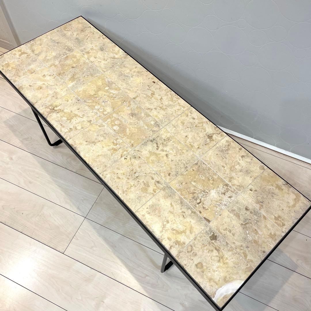 希少・廃盤品【IDEE】マクタンローテーブル 天然石天板 アイアン脚 110㎝