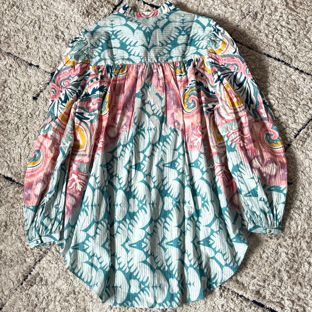 【タグ付✨】エトロ　チュニック　シャツ　ボウタイ　リボン　総柄　ワンピース　XL