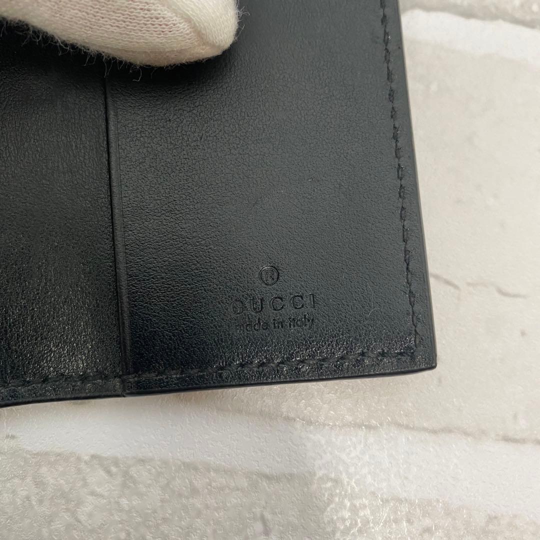 美品⭐︎グッチ　GG柄　エンボス　6連キーケース　キーリング　黒　ビッグロゴ