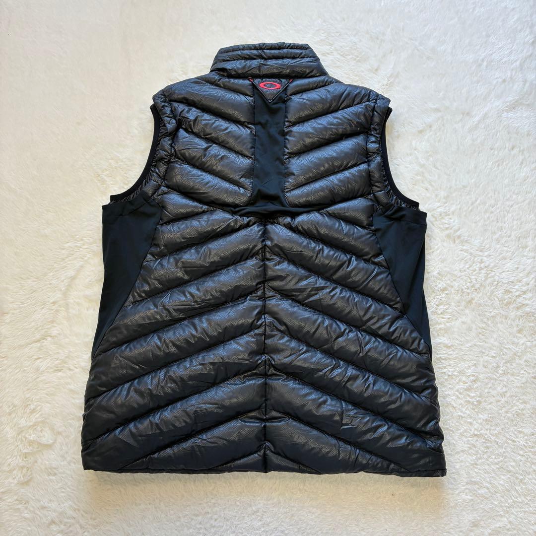 OAKLEY スカル刺繍 ダウンベスト XL 黒