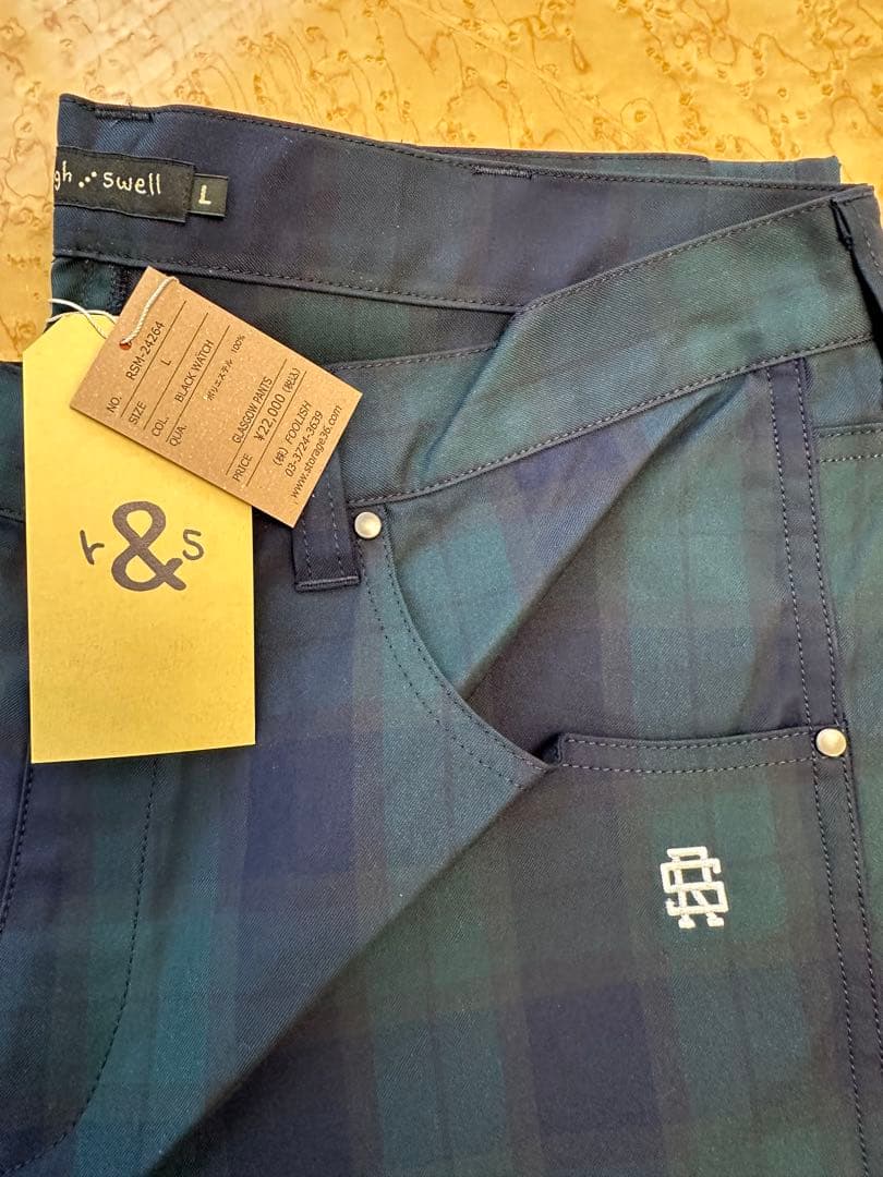 新品正規品　ROUGH AND SWELL チェック柄パンツ　Lサイズ