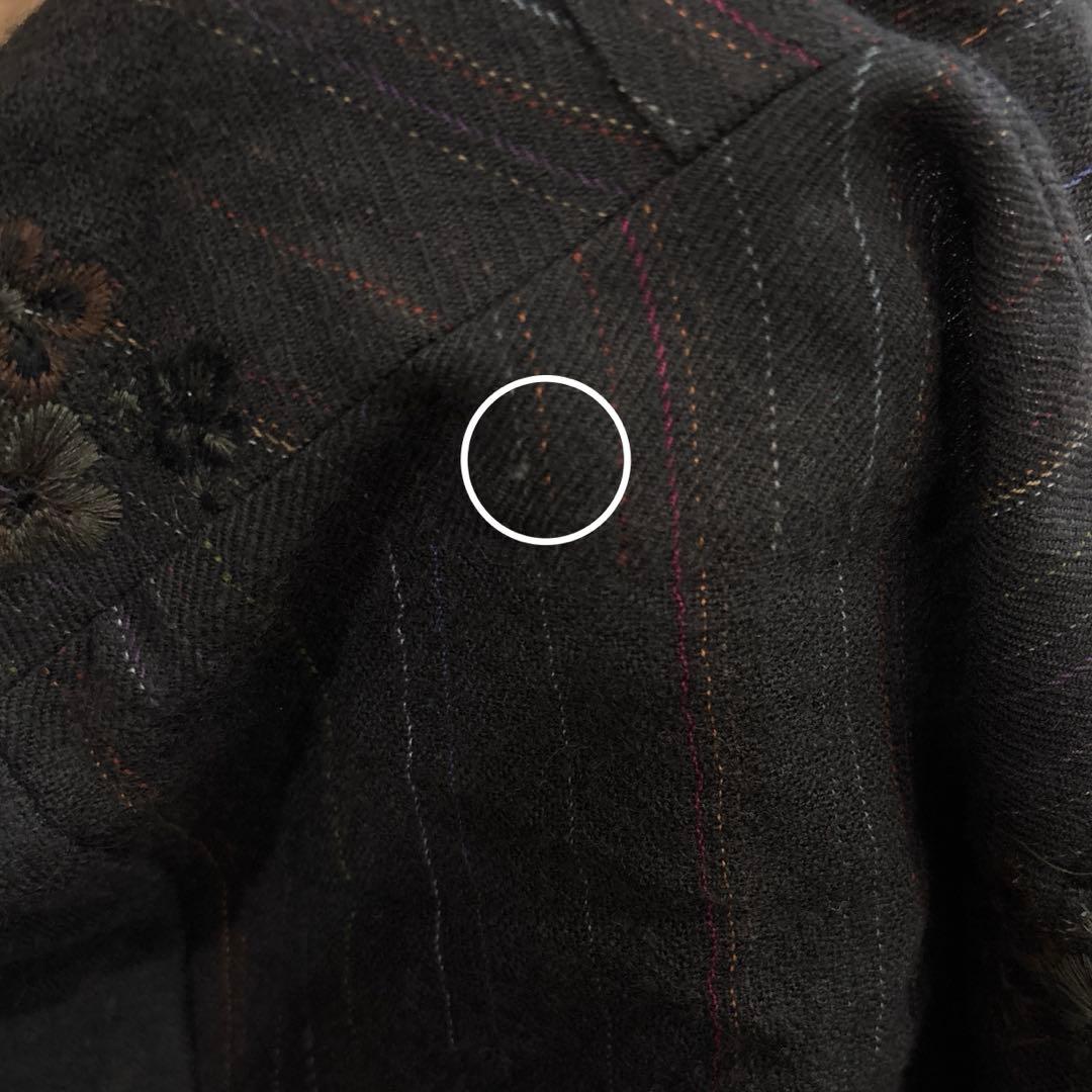 【PJC】ジャケット　長袖　刺繍　花柄　毛100% Mサイズ