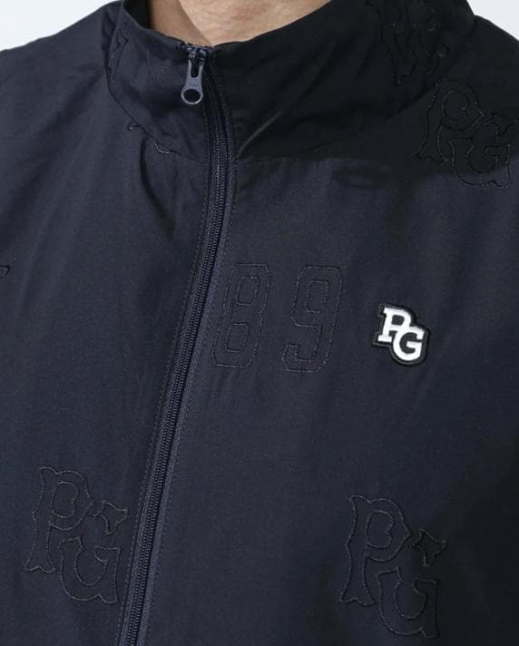 パーリーゲイツ Peロゴ柄刺繍 フルジップベスト サイズ4 ネイビー 新品 春夏