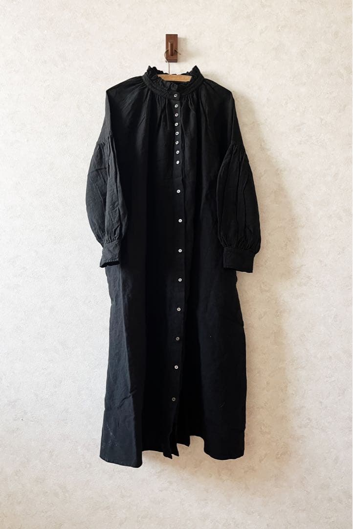 icrHaNaさま 新品 nest Robe リネン近江晒しフリル襟ワンピース