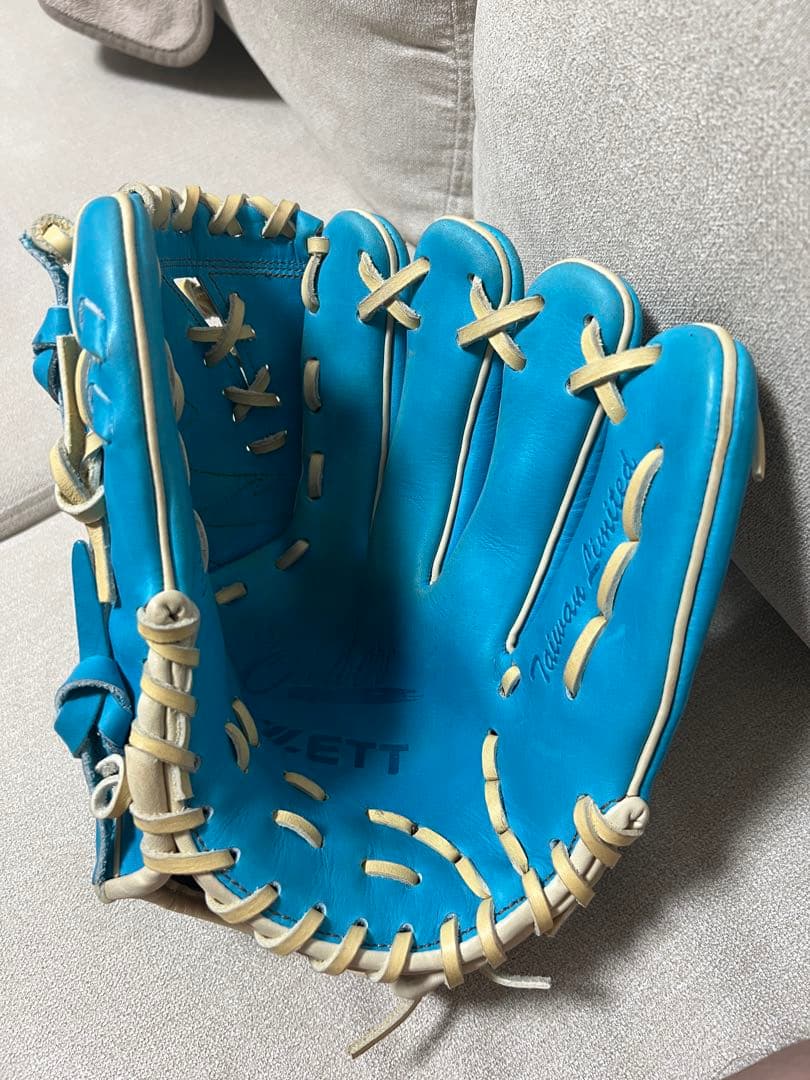 ZETT 青 硬式グローブ レースアップ