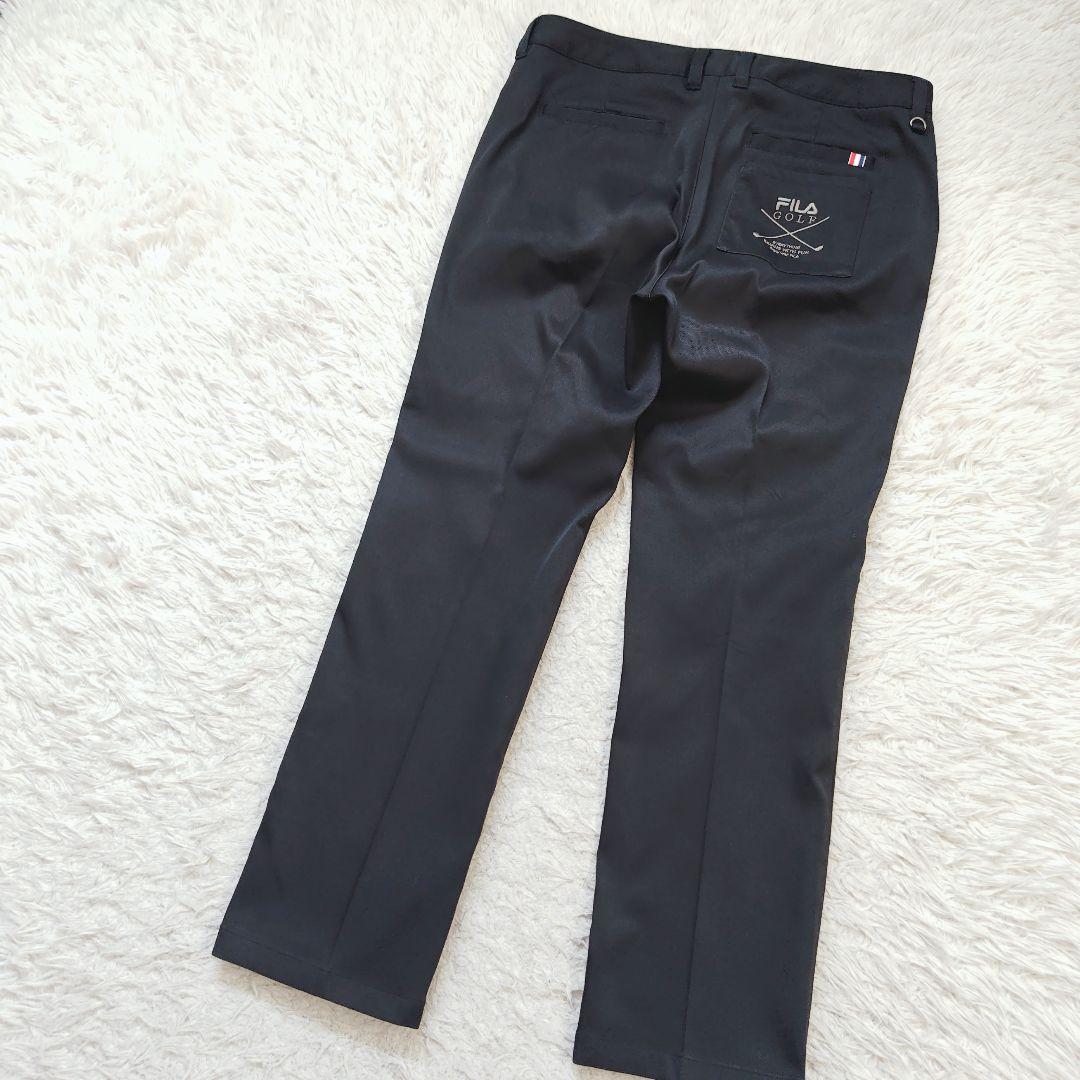 【フィラゴルフ】FILA ロングパンツ バックロゴ ゴルフスラックス 90 黒
