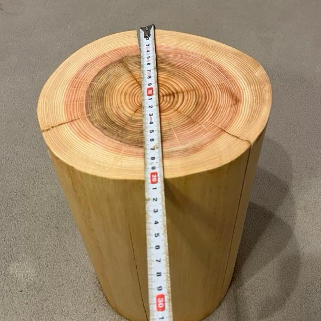 1269 檜　切り株　丸太　スツール　チェア　丸太椅子　磨き丸太　インテリア