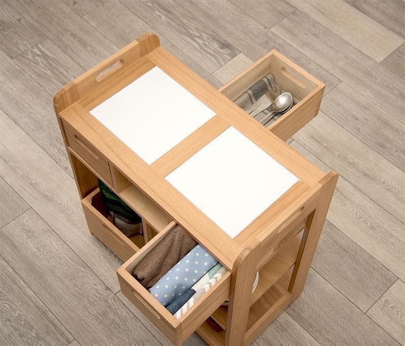 完成品！キャスター付き★キッチンワゴン★ナチュラル