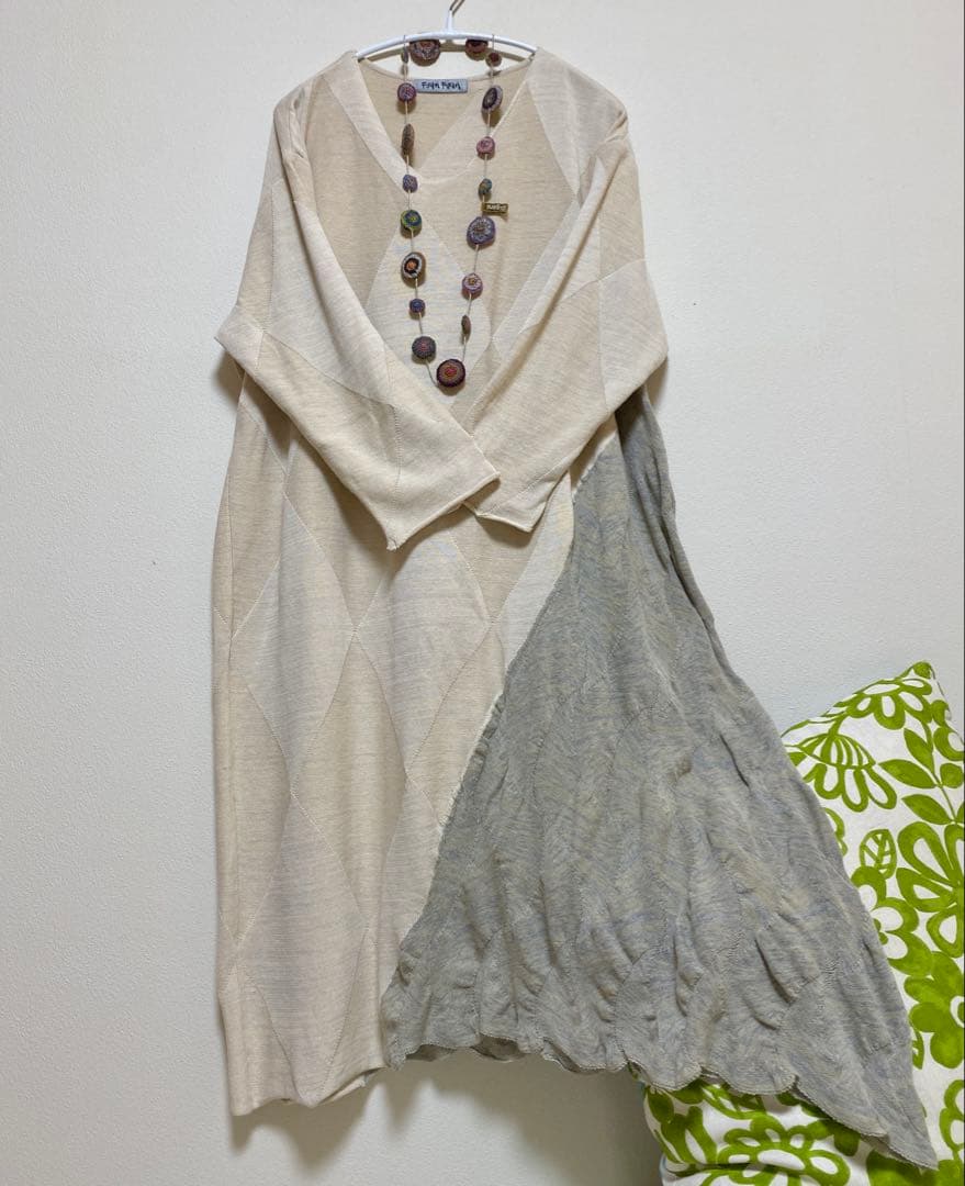 FUGA FUGA　コットンニットワンピース　未使用近　佐藤繊維