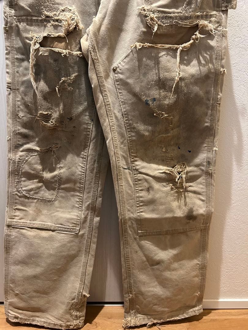 スペシャルCarhartt ダブルニー　ベージュ リペア