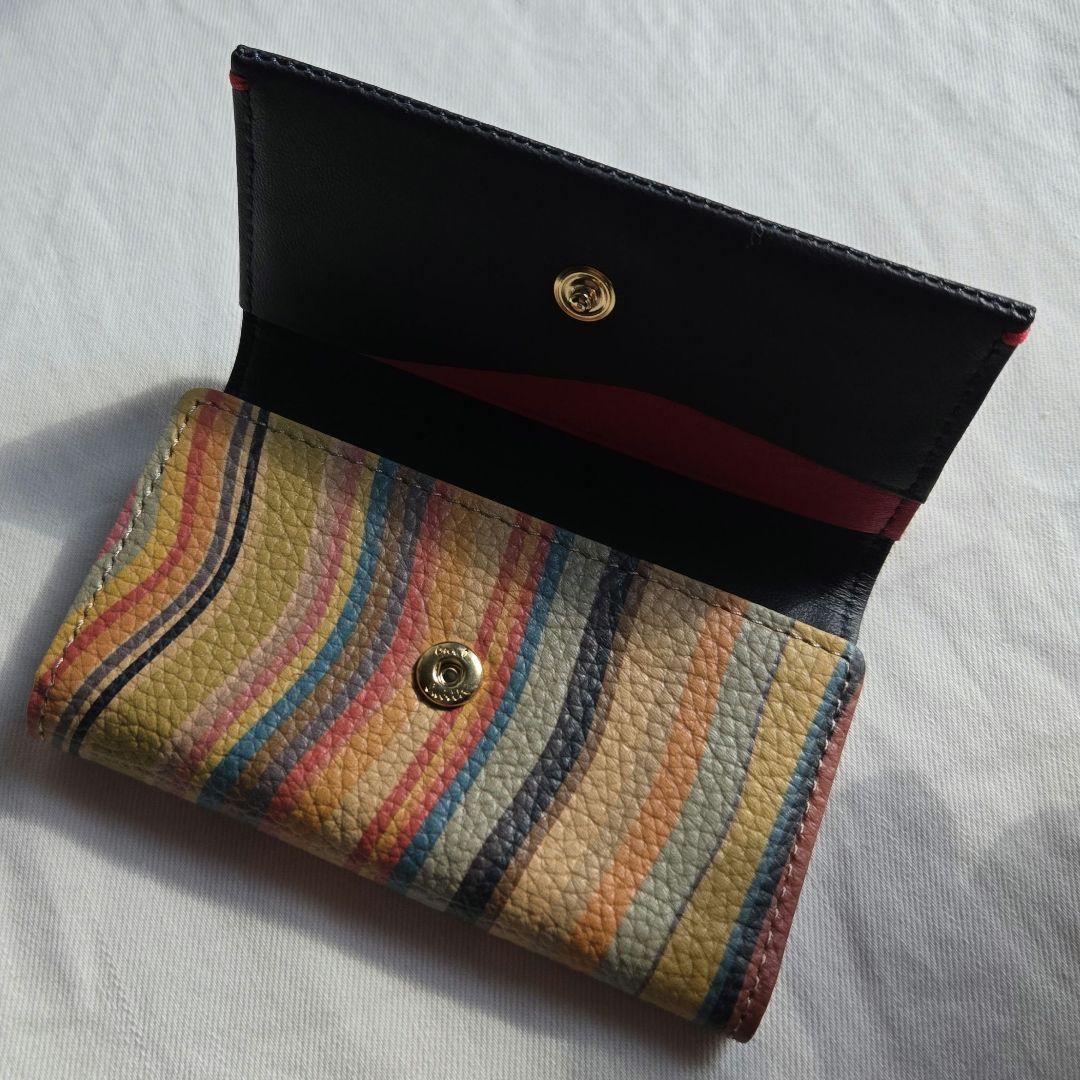 【新品未使用】ポールスミス ４連キーケース マルチスワール 黒 シボ 牛革