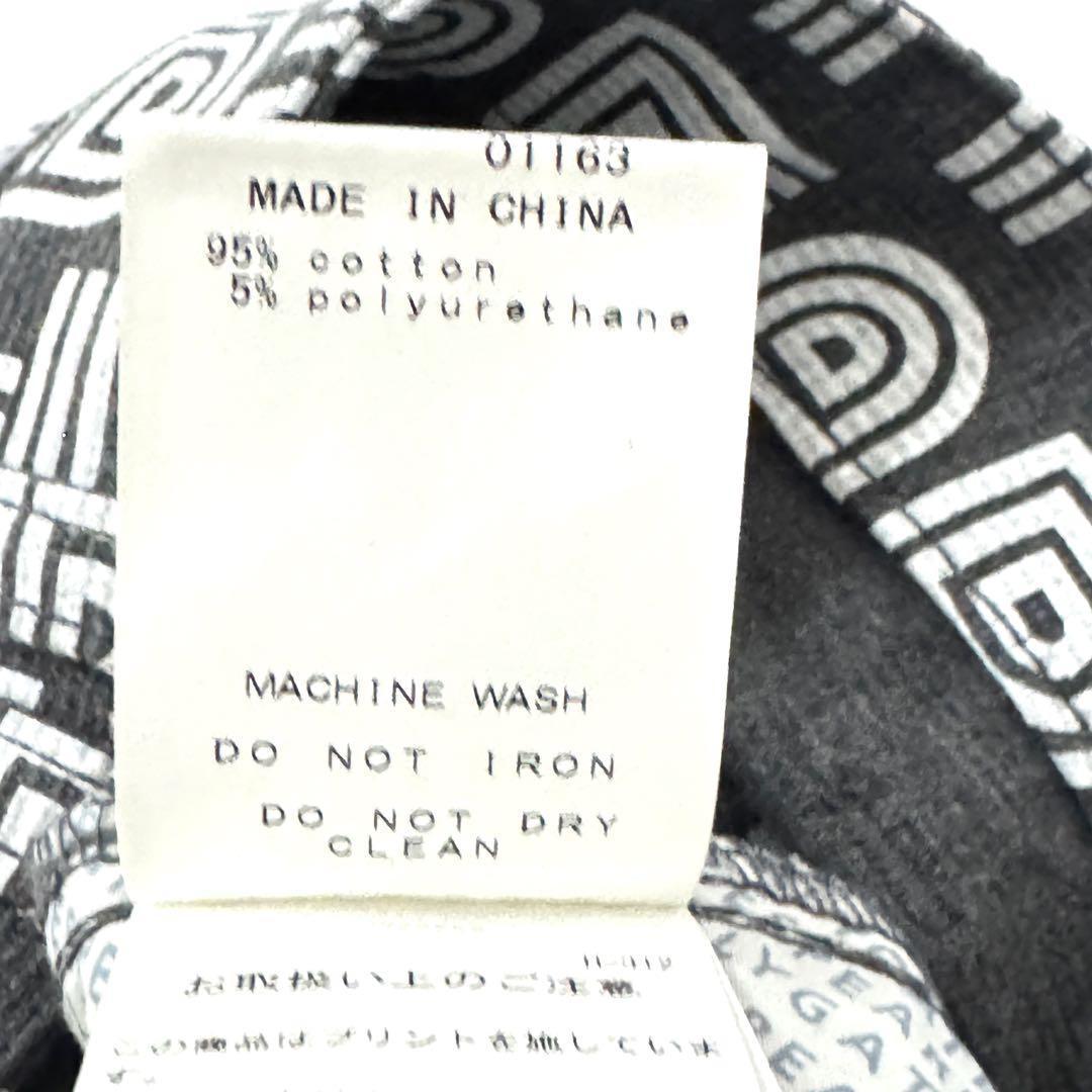 新品タグ付 パーリーゲイツ 総柄 ストレッチパンツ 黒 コットン混 0