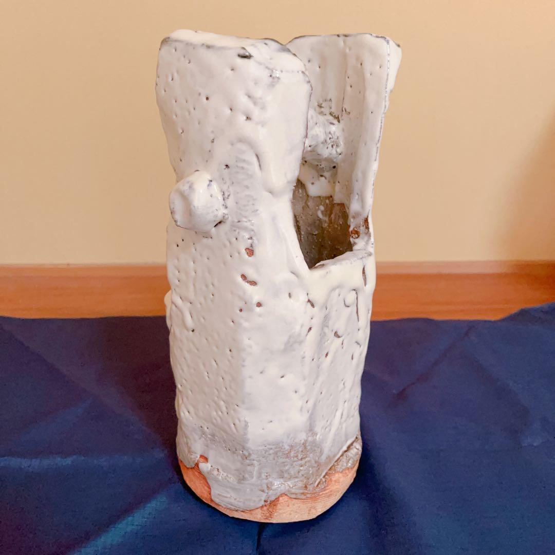 【美品】吉田萩苑　花瓶　花入　共箱付　花器　茶陶萩焼　茶陶　萩焼　花挿　茶道