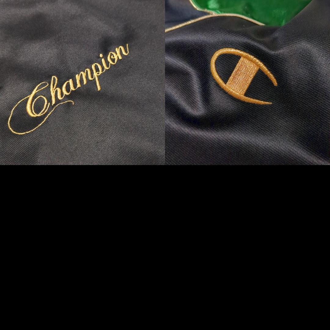 チャンピオン セットアップ ジャージ 上下 グリーン 黒 ジャケットM パンツL