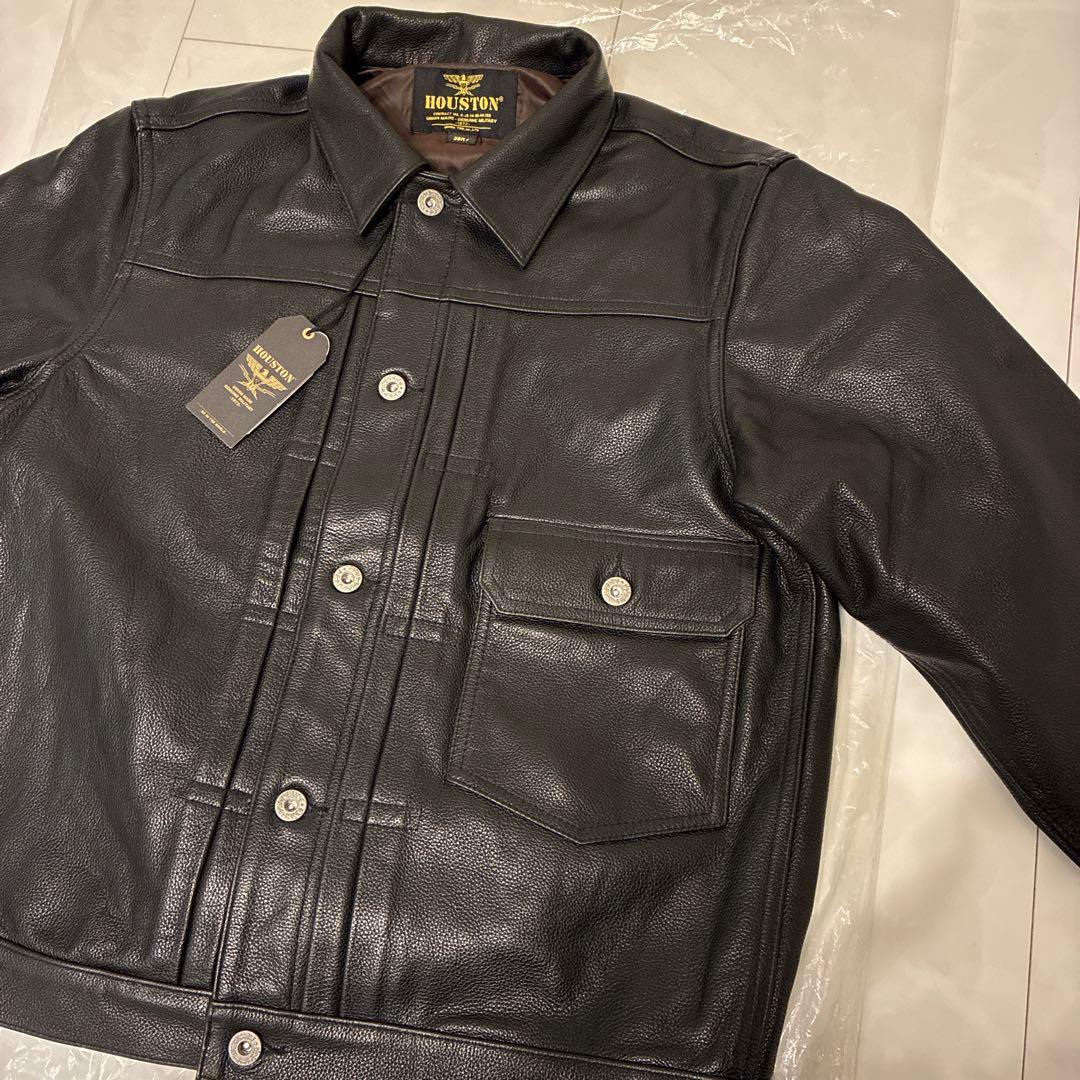 新品）牛革/黒/T-BACK/1stタイプ/トラッカー型