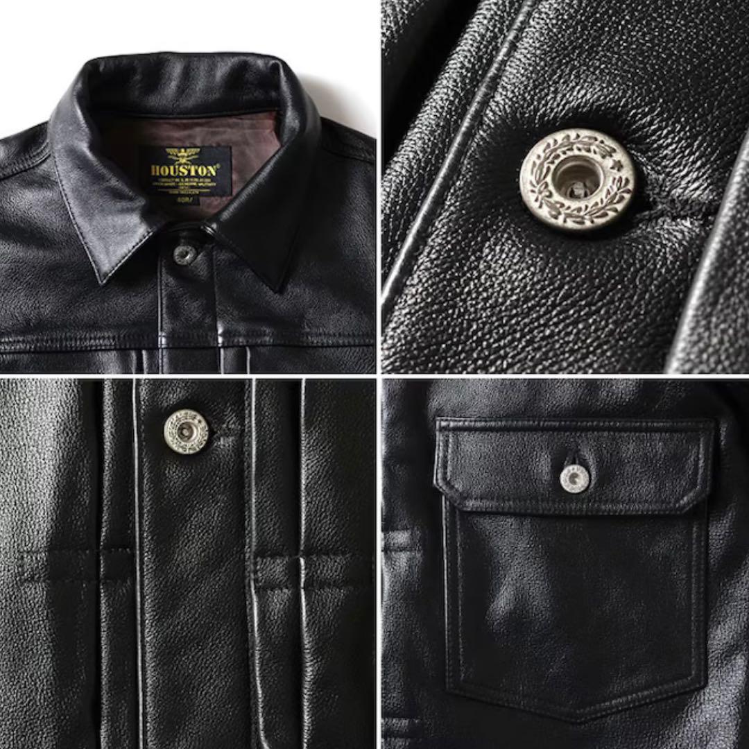 新品）牛革/黒/T-BACK/1stタイプ/トラッカー型