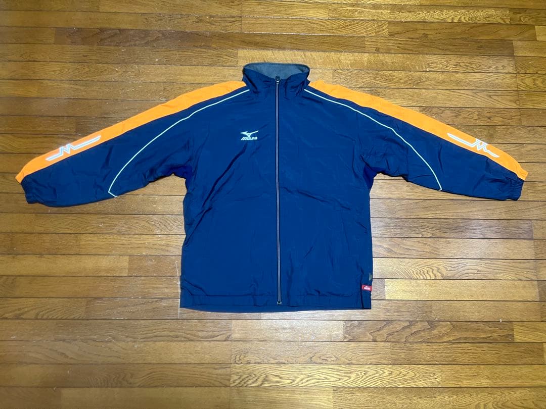 ミズノ ウォーマーシャツMサイズ パンツＬサイズ ネイビー×オレンジ