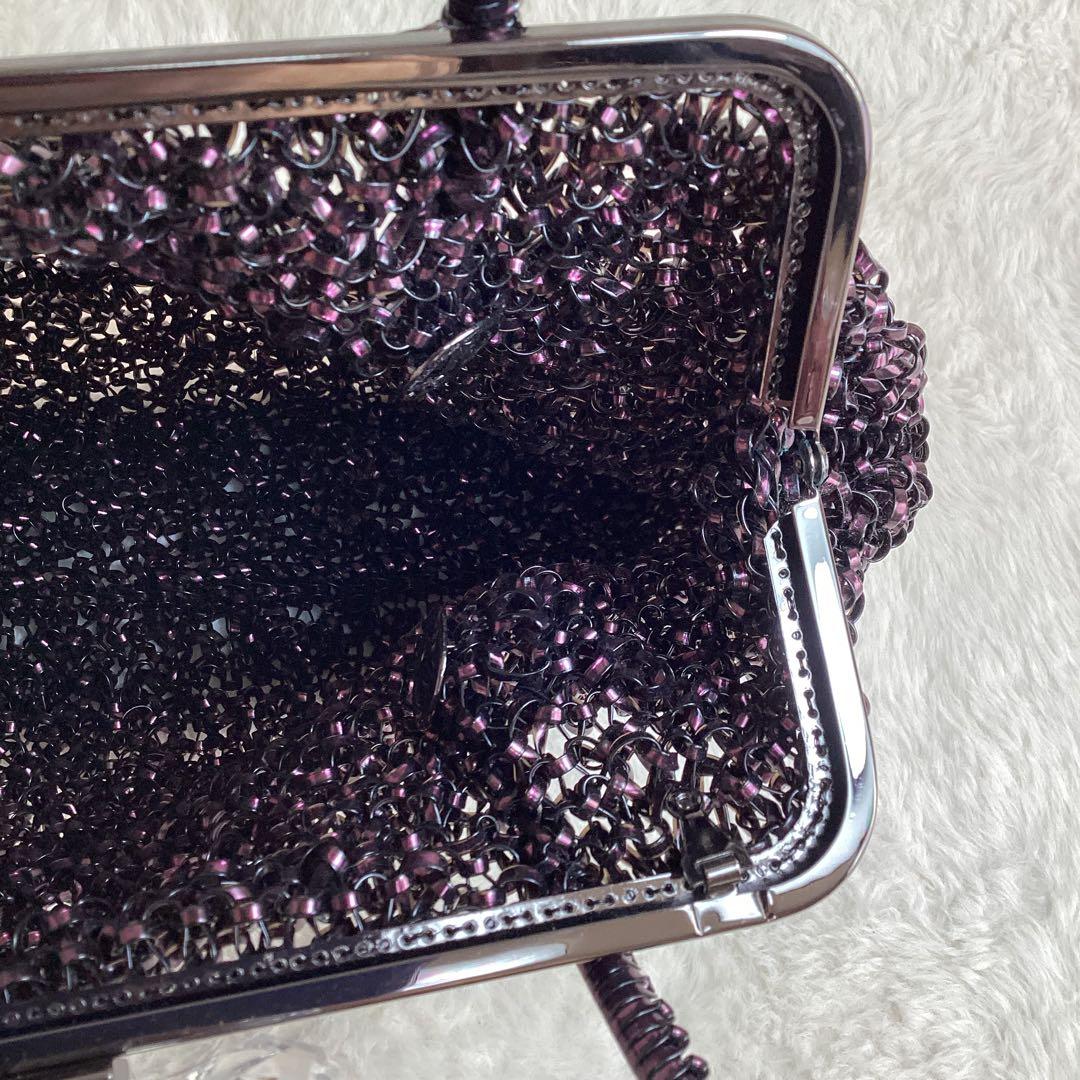 ANTEPRIMA ビーズ ハンドバッグ 　がま口　クリスタルリボン　ワイヤー