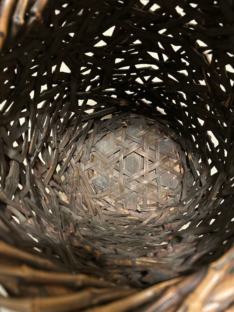 作家物　貴重な竹根かご　インテリア 竹籠古道具 古民具　竹根籠バスケット　花器