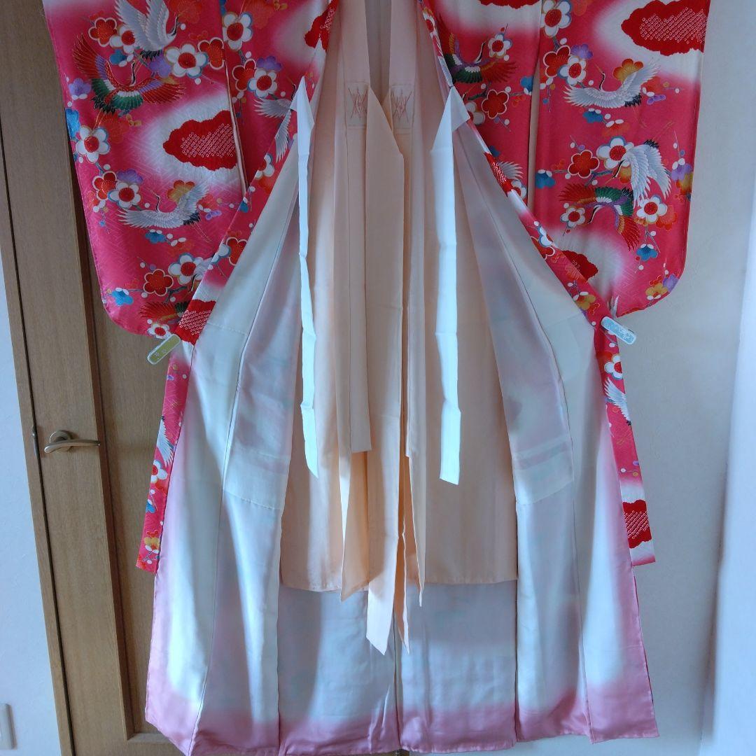 未使用　十三参り用着物　長襦袢　　袷　正絹　保管品