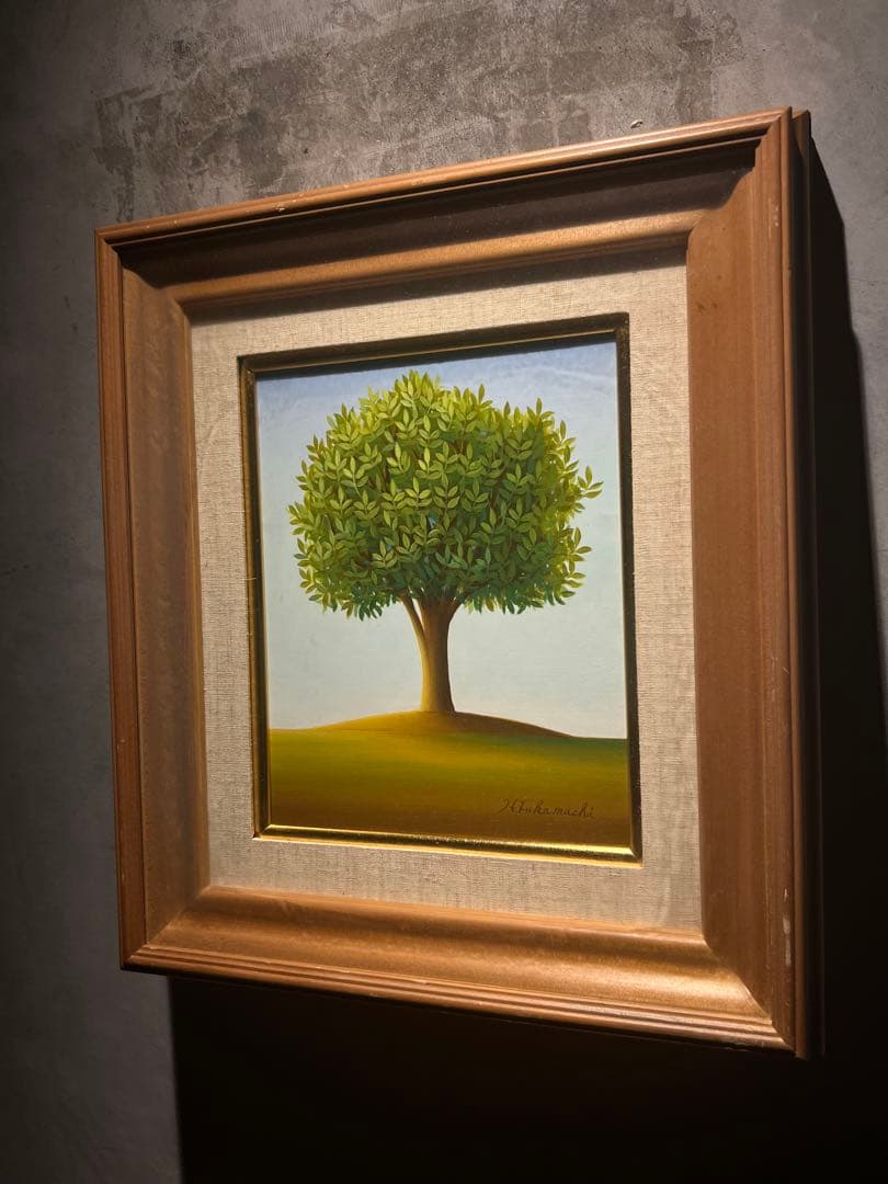 他の方発送×深町博【樹】油彩画　直筆サインあり