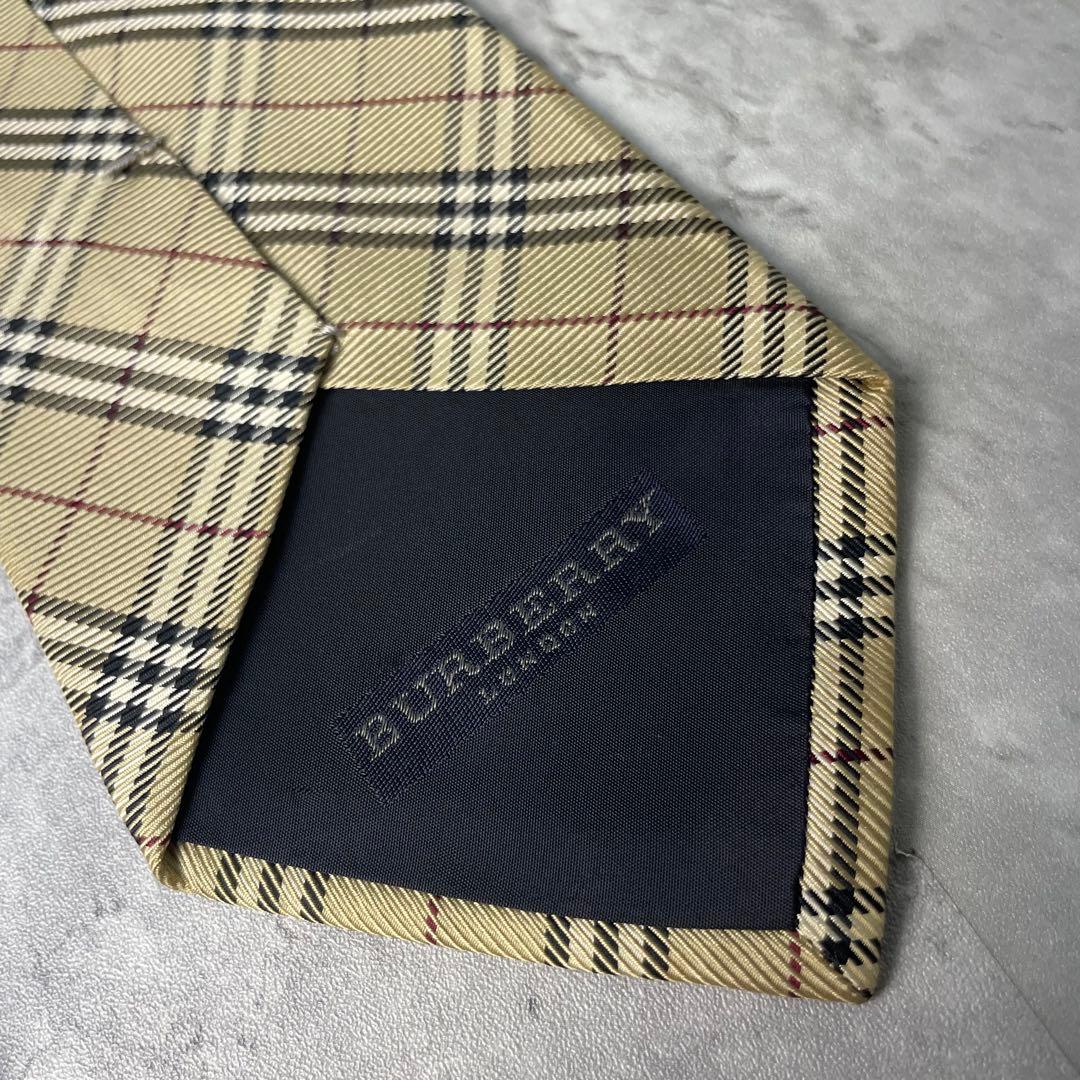 美品 BURBERRY LONDON ノバチェック ネクタイ ベージュ