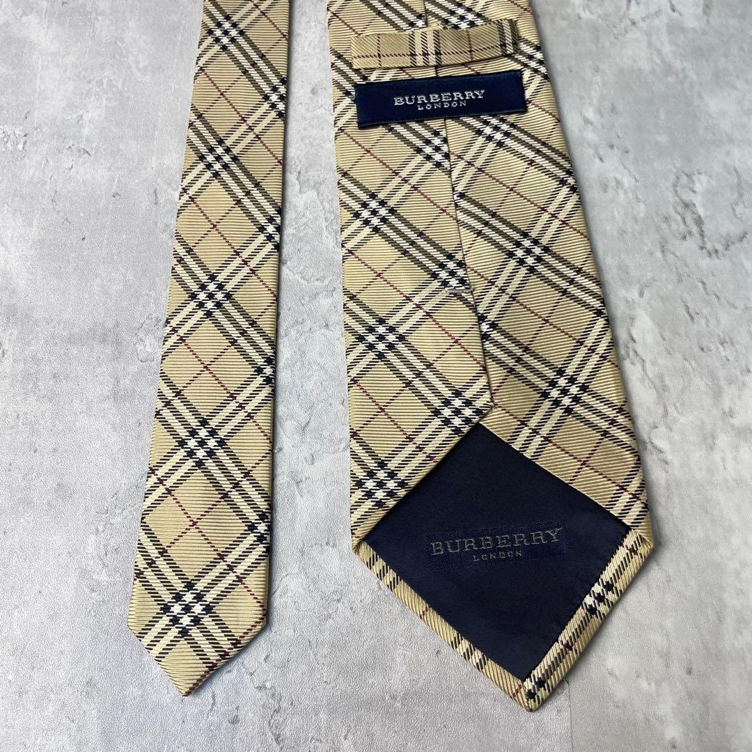 美品 BURBERRY LONDON ノバチェック ネクタイ ベージュ