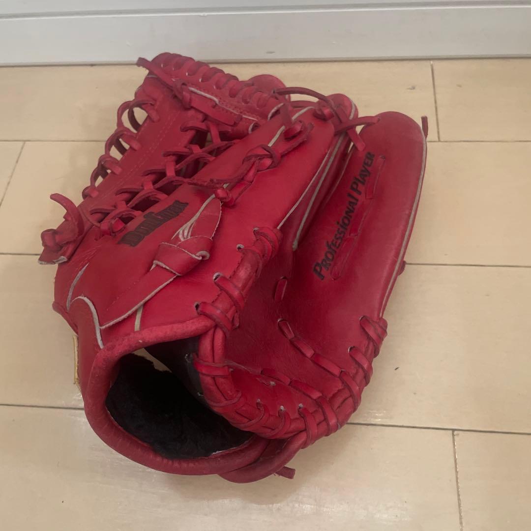 ZETT プロフェッショナルモデル ミット レッド